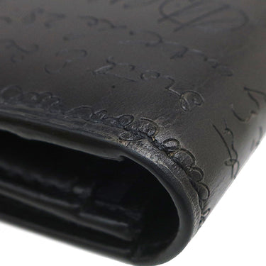 ベルルッティ BERLUTI サンタル ブラック ヴェネチアンスクリットレザー 長財布 シルバー金具 黒 カリグラフィ 二つ折り