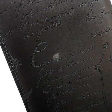 ベルルッティ BERLUTI サンタル ブラック ヴェネチアンスクリットレザー 長財布 シルバー金具 黒 カリグラフィ 二つ折り