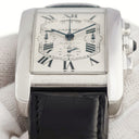 腕時計 カルティエ Cartier タンク アメリカン クロノグラフ XL W2609456 自動巻き メンズ メーカーOH済 K18WG無垢 シルバー ギヨシェ