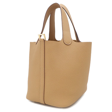 エルメス HERMES ピコタンロックPM ビスキュイ トリヨンクレマンス ハンドバッグ ゴールド金具 新品 未使用 茶