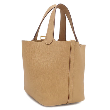 エルメス HERMES ピコタンロックPM ビスキュイ トリヨンクレマンス ハンドバッグ ゴールド金具 新品 未使用 茶