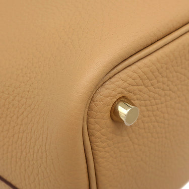エルメス HERMES ピコタンロックPM ビスキュイ トリヨンクレマンス ハンドバッグ ゴールド金具 新品 未使用 茶