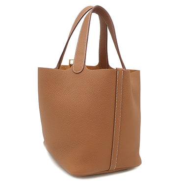 エルメス HERMES ピコタンロックMM  ゴールド トリヨンクレマンス ハンドバッグ ゴールド金具 新品 未使用 茶