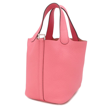 エルメス HERMES ピコタンロックPM ローザアザレ トリヨンクレマンス ハンドバッグ シルバー金具 新品 未使用