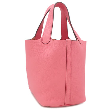 エルメス HERMES ピコタンロックPM ローザアザレ トリヨンクレマンス ハンドバッグ シルバー金具 新品 未使用