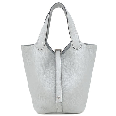 エルメス HERMES ピコタンロックPM ブルーグラシエ トリヨンクレマンス ハンドバッグ シルバー金具 新品 未使用