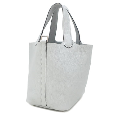 エルメス HERMES ピコタンロックPM ブルーグラシエ トリヨンクレマンス ハンドバッグ シルバー金具 新品 未使用