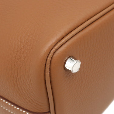 エルメス HERMES ピコタンロックPM ゴールド トリヨンクレマンス ハンドバッグ シルバー金具 新品 未使用 茶