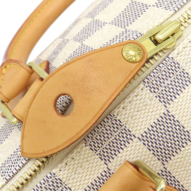 ルイヴィトン LOUIS VUITTON スピーディ 30 N41533 ダミエアズール ダミエアズールキャンバス ハンドバッグ ゴールド金具 白 鍵/パドロック欠品
