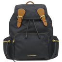 バーバリー BURBERRY チェーン バックパック ブラック×ブラウン ナイロン レザー リュック・デイパック ゴールド金具 黒