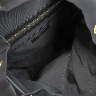 バーバリー BURBERRY チェーン バックパック ブラック×ブラウン ナイロン レザー リュック・デイパック ゴールド金具 黒