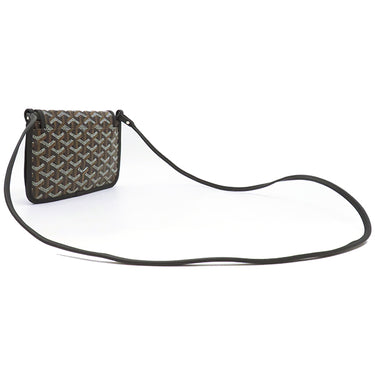 ゴヤール GOYARD プリュメ ポーチウォレット ブラック ゴヤールディンキャンバス ショルダーバッグ シルバー金具 黒 ヘリンボーン柄 ボディバッグ 新品 未使用