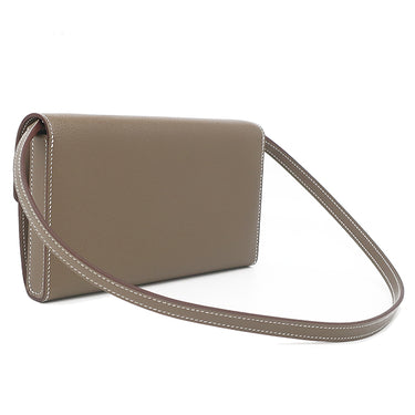 エルメス HERMES シャルニエール トゥーゴー エトゥープ ヴォーマダム 長財布 シルバー金具 新品 未使用 グレージュ ショルダー