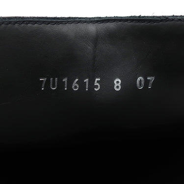 フェンディ FENDI アンクルブーツ スクエア 7U1615 ブラック レザー #8 ブーツ シルバー金具 キューバンヒール