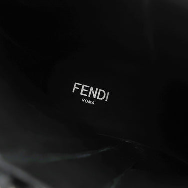 フェンディ FENDI アンクルブーツ スクエア 7U1615 ブラック レザー #8 ブーツ シルバー金具 キューバンヒール