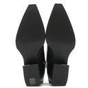 フェンディ FENDI アンクルブーツ スクエア 7U1615 ブラック レザー #8 ブーツ シルバー金具 キューバンヒール