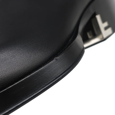 フェンディ FENDI アンクルブーツ スクエア 7U1615 ブラック レザー #8 ブーツ シルバー金具 キューバンヒール