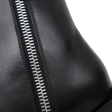 フェンディ FENDI アンクルブーツ スクエア 7U1615 ブラック レザー #8 ブーツ シルバー金具 キューバンヒール