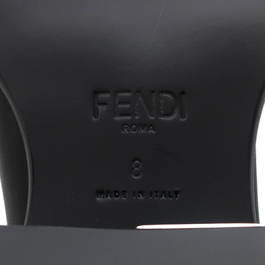 フェンディ FENDI アンクルブーツ スクエア 7U1615 ブラック レザー #8 ブーツ シルバー金具 キューバンヒール