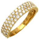 ノンブランド NON BRAND パヴェダイヤ リング イエローゴールド K18YG ダイヤモンド リング 指輪 一文字 18K YG 12.5号