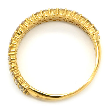 ノンブランド NON BRAND パヴェダイヤ リング イエローゴールド K18YG ダイヤモンド リング 指輪 一文字 18K YG 12.5号