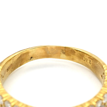 ノンブランド NON BRAND パヴェダイヤ リング イエローゴールド K18YG ダイヤモンド リング 指輪 一文字 18K YG 12.5号