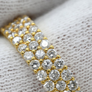 ノンブランド NON BRAND パヴェダイヤ リング イエローゴールド K18YG ダイヤモンド リング 指輪 一文字 18K YG 12.5号