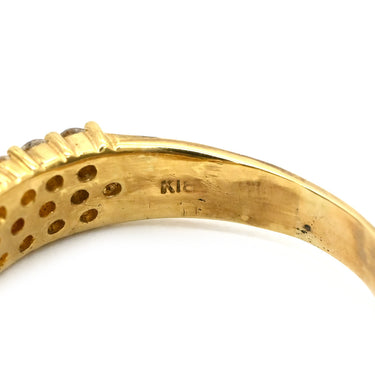 ノンブランド NON BRAND パヴェダイヤ リング イエローゴールド K18YG ダイヤモンド リング 指輪 一文字 18K YG 12.5号