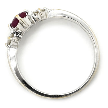 ノンブランド NON BRAND ルビー ダイヤ リング ホワイトゴールド K18WG ルビー ダイヤモンド リング 指輪 Au750 18K 18金 レッド 赤 7.5号