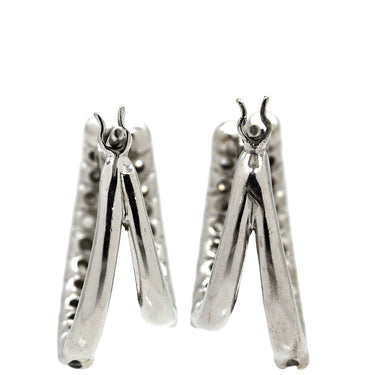 ノンブランド NON BRAND ダイヤピアス ホワイトゴールド K18WG ダイヤモンド ピアス フープピアス