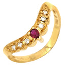 ノンブランド NON BRAND ルビー ダイヤ リング イエローゴールド K18YG ルビー ダイヤモンド リング 指輪 Au750 18K 18金 レッド 赤 11.5号