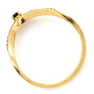 ノンブランド NON BRAND ルビー ダイヤ リング イエローゴールド K18YG ルビー ダイヤモンド リング 指輪 Au750 18K 18金 レッド 赤 11.5号