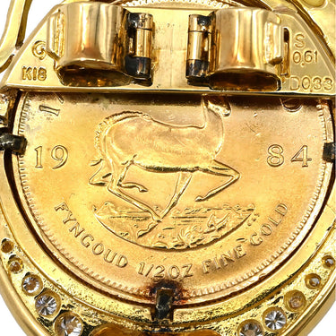 ノンブランド NON BRAND クルーガーランド金貨 ループタイ留め具 イエローゴールド K18YG K24YG サファイア ダイヤモンド アクセサリー