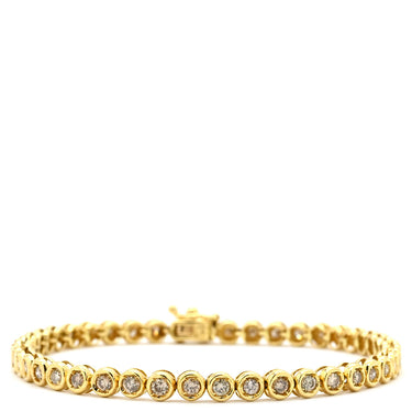 ノンブランド NON BRAND テニスブレスレット イエローゴールド K18YG ダイヤモンド ブレスレット ダイヤブレス