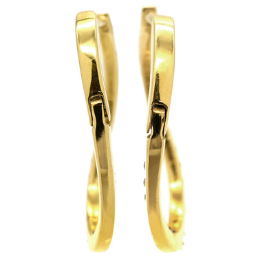 ノンブランド NON BRAND ダイヤ フープピアス イエローゴールド K18YG ダイヤモンド ピアス