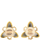 ノンブランド NON BRAND コンビピアス フラワーモチーフ イエローゴールドXプラチナシルバー K18YG Pt850 色石 ピアス