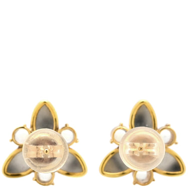 ノンブランド NON BRAND コンビピアス フラワーモチーフ イエローゴールドXプラチナシルバー K18YG Pt850 色石 ピアス