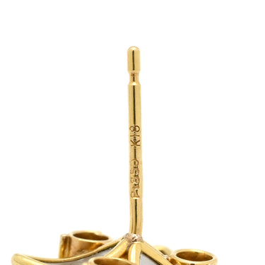 ノンブランド NON BRAND コンビピアス フラワーモチーフ イエローゴールドXプラチナシルバー K18YG Pt850 色石 ピアス