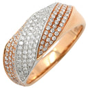 ノンブランド NON BRAND ダイヤリング ピンクゴールドＸホワイトゴールド K18PG K18WG ダイヤモンド リング 指輪 パヴェダイヤ 15号