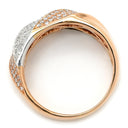 ノンブランド NON BRAND ダイヤリング ピンクゴールドＸホワイトゴールド K18PG K18WG ダイヤモンド リング 指輪 パヴェダイヤ 15号