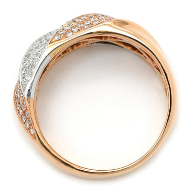 ノンブランド NON BRAND ダイヤリング ピンクゴールドＸホワイトゴールド K18PG K18WG ダイヤモンド リング 指輪 パヴェダイヤ 15号