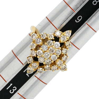 ノンブランド NON BRAND パヴェ ダイヤリング イエローゴールド K18YG ダイヤモンド リング 指輪 11号