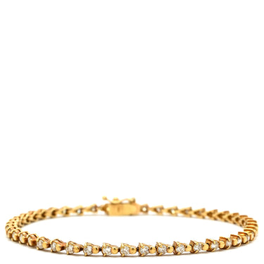 ノンブランド NON BRAND テニスブレスレット イエローゴールド K18YG ダイヤモンド ブレスレット ダイヤブレス