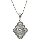 ノンブランド NON BRAND ダイヤペンダント プラチナシルバー Pt900 ダイヤモンド K18WG(チェーン) ネックレス 9P 9粒