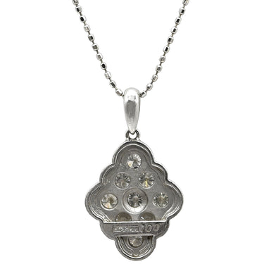 ノンブランド NON BRAND ダイヤペンダント プラチナシルバー Pt900 ダイヤモンド K18WG(チェーン) ネックレス 9P 9粒