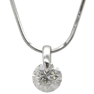 ノンブランド NON BRAND ダイヤペンダント プラチナシルバー Pt900 ダイヤモンド Pt850(チェーン) ネックレス 1P 1粒