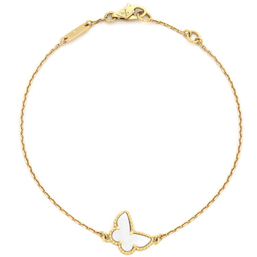 ヴァンクリーフアーペル Van Cleef & Arpels スウィート パピヨン VCARF69000 ホワイト×イエローゴールド K18YG マザーオブパール ブレスレット Au750 18K