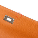 エルメス HERMES ケリーウォレット ロング オレンジ ヴォーエプソン 長財布 シルバー金具