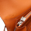 エルメス HERMES ケリーウォレット ロング オレンジ ヴォーエプソン 長財布 シルバー金具