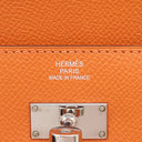 エルメス HERMES ケリーウォレット ロング オレンジ ヴォーエプソン 長財布 シルバー金具